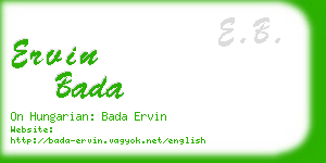 ervin bada business card